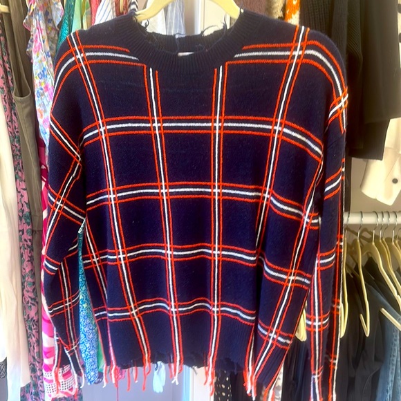 SCRIPTED Ethan Windowpane Plaid Crewneck, Wool Cashmere Blend, Saks Fifth Avenue - Picture 2 of 5
